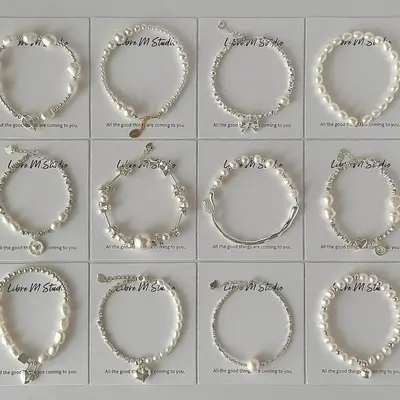 Pearl silver bracelet, S925 sterling, natural irregular, minimalist