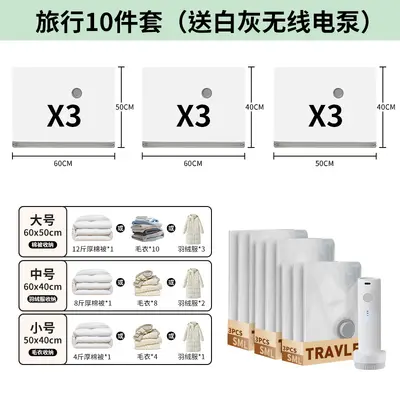 Portable Travel Vacuum Compression Bags for Luggage Organisation - 13