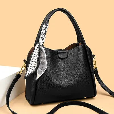 Niche Design Large Capacity Bucket Shoulder Bag with Crossbody Strap - 7