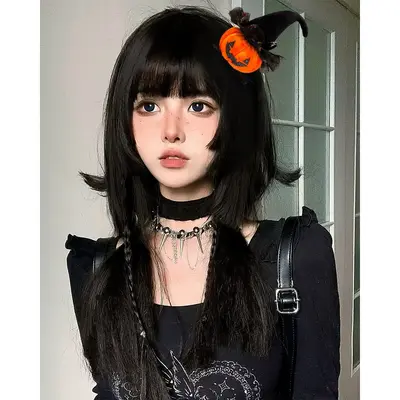 Halloween Pumpkin Hair Clip with Witch Hat - 8