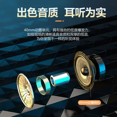 Cross-border over-ear Bluetooth headphones, wireless fashion design, powerful bass headphones, e-sports gaming, business use, ultra-long battery life