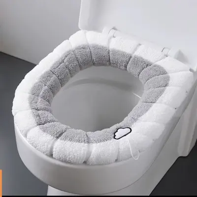 O Şekilli Kalın Peluş Klozet Kapağı, Evrensel Tuvalet Halkası Minderi - 12