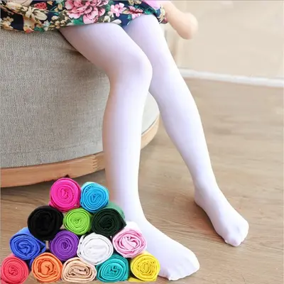Kinder-Tanzsocken aus Samt, 80 DEN, dünn, Ballett-Strumpfhose