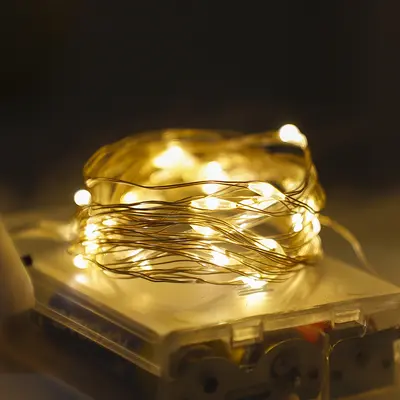 Pil kutusu renkli ışıklar dize bakır tel ışıklar LED ışıklar dize ışıklar iç dekorasyon atmosfer yıldız ışıkları bakır tel ışıklar - 7
