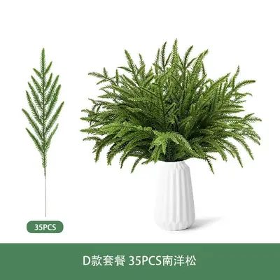 Christmas Pine Needle Decoration Set with Red Berries and Artificial Aquatic Plants - 10