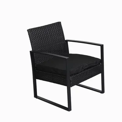 Courtyard leisure rattan table and chair sofa, modern simple outdoor balcony PE rattan coffee table combination furniture