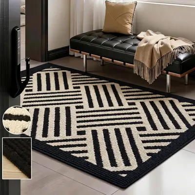 New Chinese-Style High-End Entrance Door Mat, Entryway Carpet, Living Room Foyer Rug, Bedside Rug, Doorway Floor Mat, Dirt-Resistant, Household