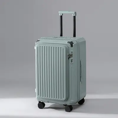 Koffer mit Frontöffnung Damen 2025 Neues Modell erweiterbar Multifunktional Trolley 20 Zoll Reisekoffer Handgepäck Passwort Herren - 7