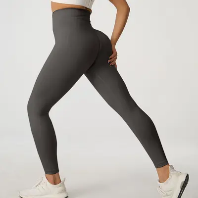 Sınır ötesi sonbahar ve kış şeftali rengi kalça toparlayıcı yoga pantolonu spor bisiklet pantolonu çabuk kuruyan fitness yoga kıyafeti yüksek belli dar kesim fitness pantolonu - 13
