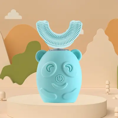 Children's Silicone U-Shaped Electric Toothbrush, USB Rechargeable, Soft Bristle - 10
