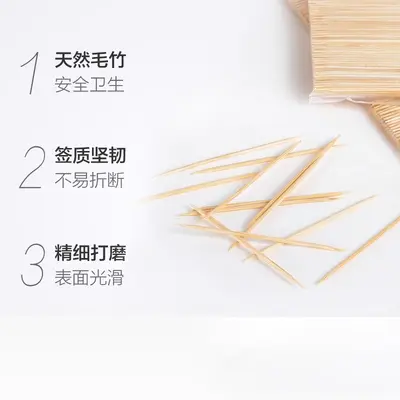 Bamboo toothpicks, ultra-thin, family pack, double-ended