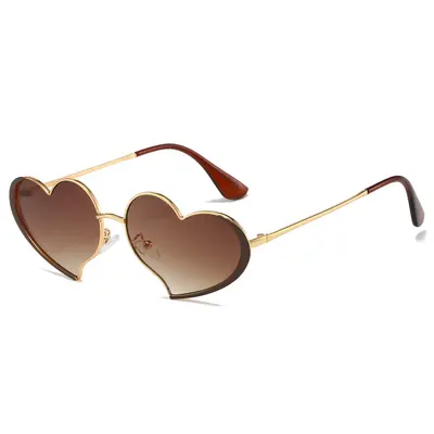 Damen-Sonnenbrille in Herzform, Metall, modisch - 8