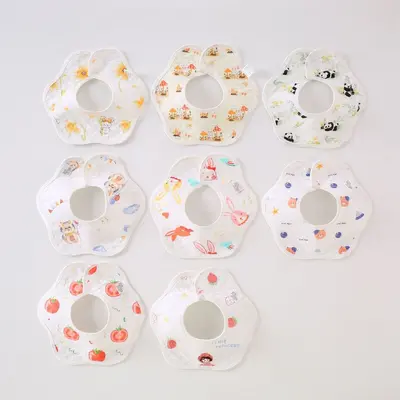 Newborn bibs for boys and girls, anti-spit pads, waterproof bibs, pure cotton baby drool towels for umbilical cord protection - 7
