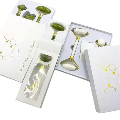 Natural jade beauty device dual-head jade roller face massage complete set beauty device export jade wholesale - 6