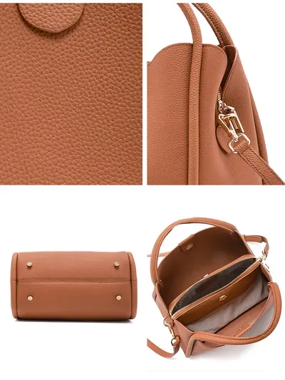 Soft Calfskin Bucket Bag, Large Capacity, Everyday Shoulder Bag - 6