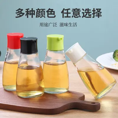 Japon tarzı yemek masası soya sosu ve sirke şişesi ev cam susam yağı şişesi küçük kapasiteli yağ kontrol potu aperatif bar masa üstü baharat şişesi