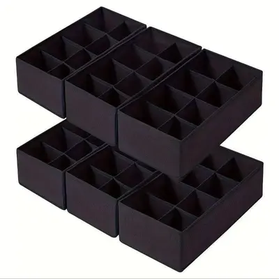 Home Compartment Nonwoven Grid Socks Underwear Storage Box Collapsible Drawer Fabric Storage Container