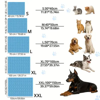 Haustier-Kühlmatte, Eisseiden-Kühlkissen für Katzen und Hunde