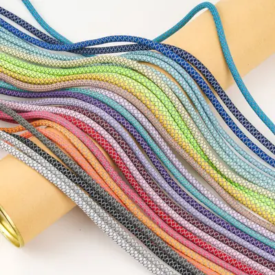 Factory In-Stock 4mm Braided Round Reflective Shoelaces High-Brightness Fluorescent Coconut Shoes Sneakers Glow-in-the-Dark Laces Black