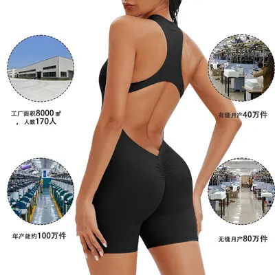 Professionelle Sport-Yoga-Overall mit Reißverschluss atmungsaktiv elegante Rückenpartie