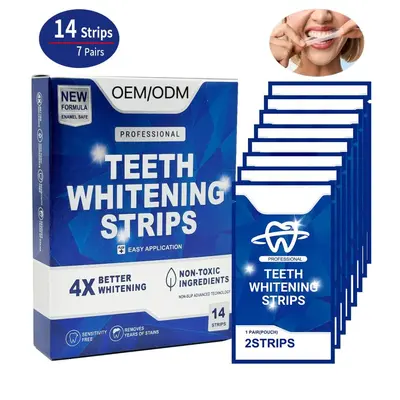 跨境专供Teeth Whitening Strips美白牙贴炫白美牙去黄渍源头工厂