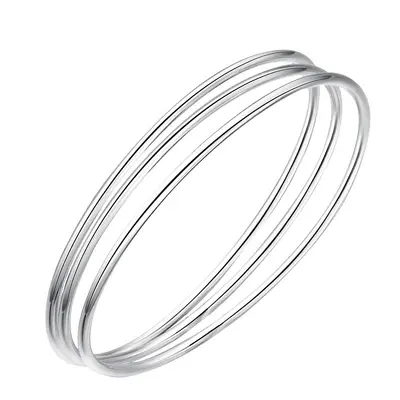 Silver solid bangle, pure silver plated, closed design - 6