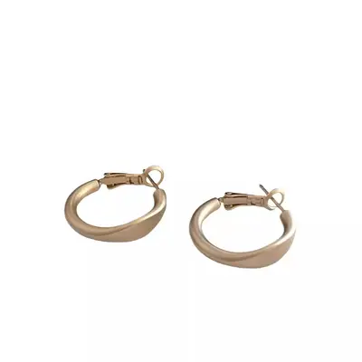 Coffee gold earrings, frosted finish, ins style niche design