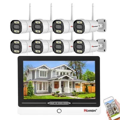 Graffiti dış ticaret kablosuz gözetim kamera seti, ekran entegre monitörlü tam renkli interkom uzaktan kamera