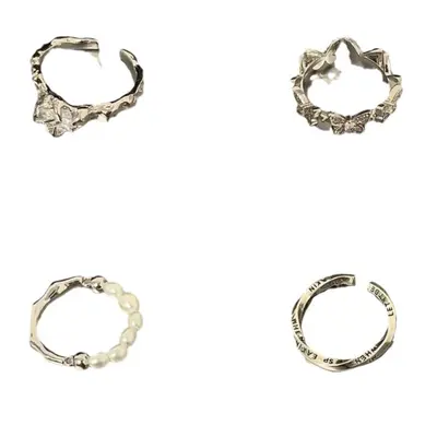 Korean Style Asymmetric Ring, 925 Sterling Silver, Non-Fading