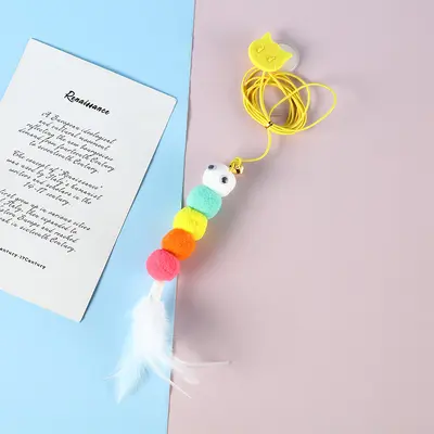 Cat door hanging toy, self-entertaining and boredom relief, cat wand replacement head, retractable bouncing cartoon pet supplies - 13