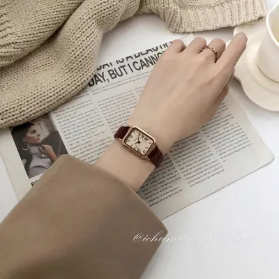 Rscy Vintage Women's Watch, Genuine Leather, Square Dial - 3