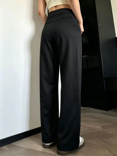 High-Waist Drape Wide-Leg Yoga Pants for Women, Loose Fit, Breathable