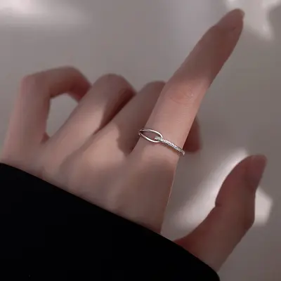 925 Sterling Silver Smooth Ring Women's Open Design