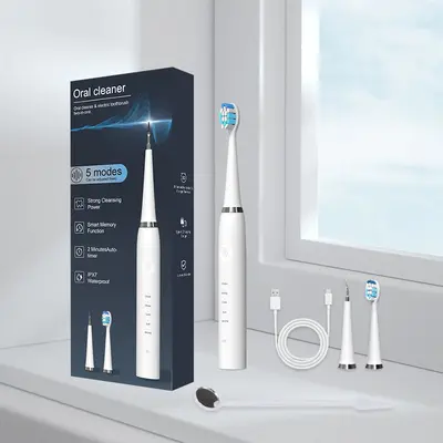 2-in-1 Teeth Cleaning Electric Toothbrush 5-Mode Tartar Remover - 3