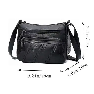 Faux Leather Women's Mom Bag Large Capacity Single Shoulder Crossbody Tote - 7