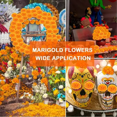 Halloween Marigold and Carnation Artificial Flower 6cm 9cm