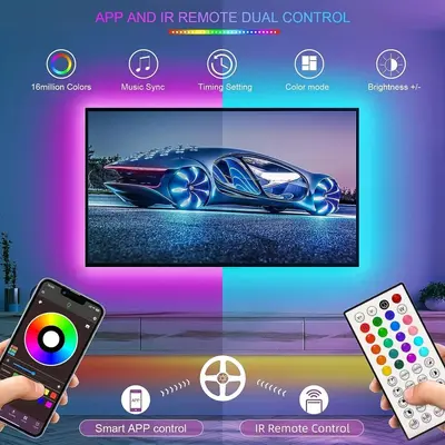 Sınır ötesi 24v ışık şeridi seti 44 tuşlu kızılötesi bluetooth sihirli ışık şeridi led ışık şeridi Noel rgb ışık şeridi atmosfer ışığı