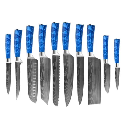 Damaszener-Muster Messerset, 7-Zoll Santoku, Entbeiningmesser - 5