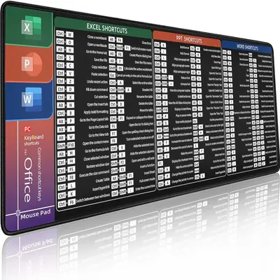 Shortcut Key XXL Mouse Pad, Foreign Language Series, Office Desk Pad - 12