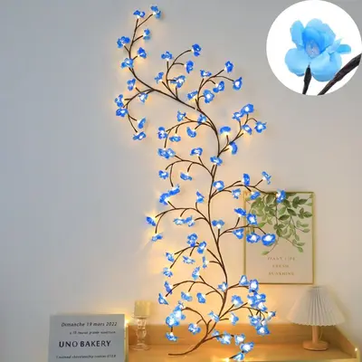 LED Fairy String Lights with Shapeable Rattan, Leaf, Butterfly and Flower Decor - 9