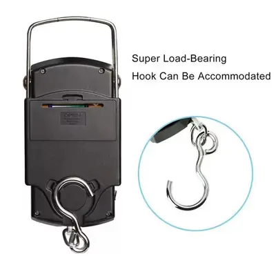 50kg Portable Luggage Scale with Ruler, Household Suitcase Scale, Express Delivery Scale, Hand-Held Fishing Scale, Digital Handheld Scale