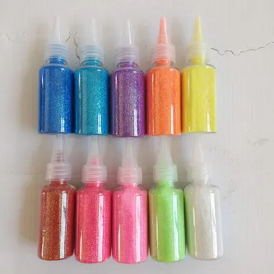 Glitter Gold and Silver Powder Paint, 30ml and 40g Bottled Sequin Paint