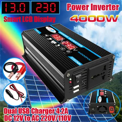 12V'dan 220V'a 300W Akıllı Araç İnvertörü, Çift USB'li - 3