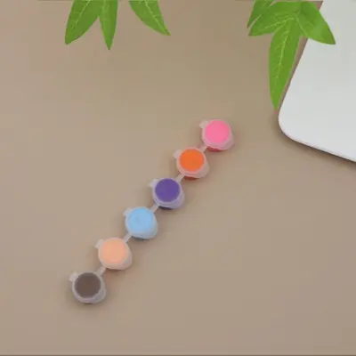 儿童丙烯颜料12色套装6连体美术画画DIY石膏娃娃填色水彩颜料 - 11