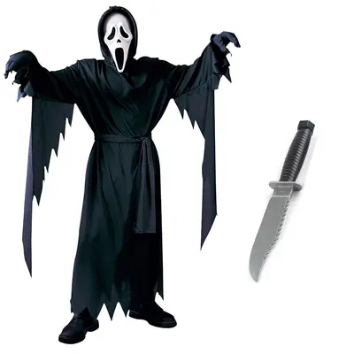 Костюмы на Хэллоуин для детей и взрослых в стиле Scream из фильма ужасов, потому что страшный кинжал, костюмы с ножом для маскарада - 12