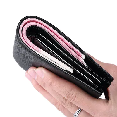 Men's Genuine Leather Short Wallet with Driver's License Holder and Multiple Card Slots - 3