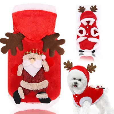 Weihnachtliche Winterkleidung für Hunde und Katzen mit Rentiermotiv