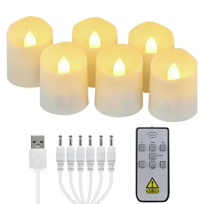 4*4.6cm Rechargeable LED Tea Light with Remote, Plastic Birthday Party Decor - 7