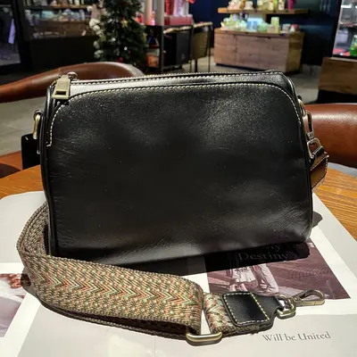 Retro Leather Underarm Bag, Vegetable-Tanned Cowhide Crossbody, Model 776 - 12