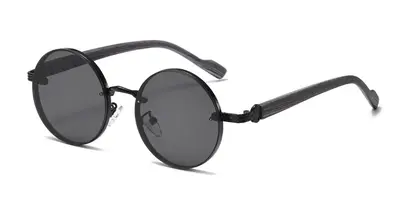 Unisex Classic Metal Round Frame Sunglasses, American Style - 7